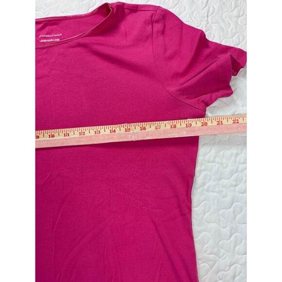 Christopher & Banks Pink Layering Short Sleeve TShirt 100% Cotton size medium - Picture 4 of 4